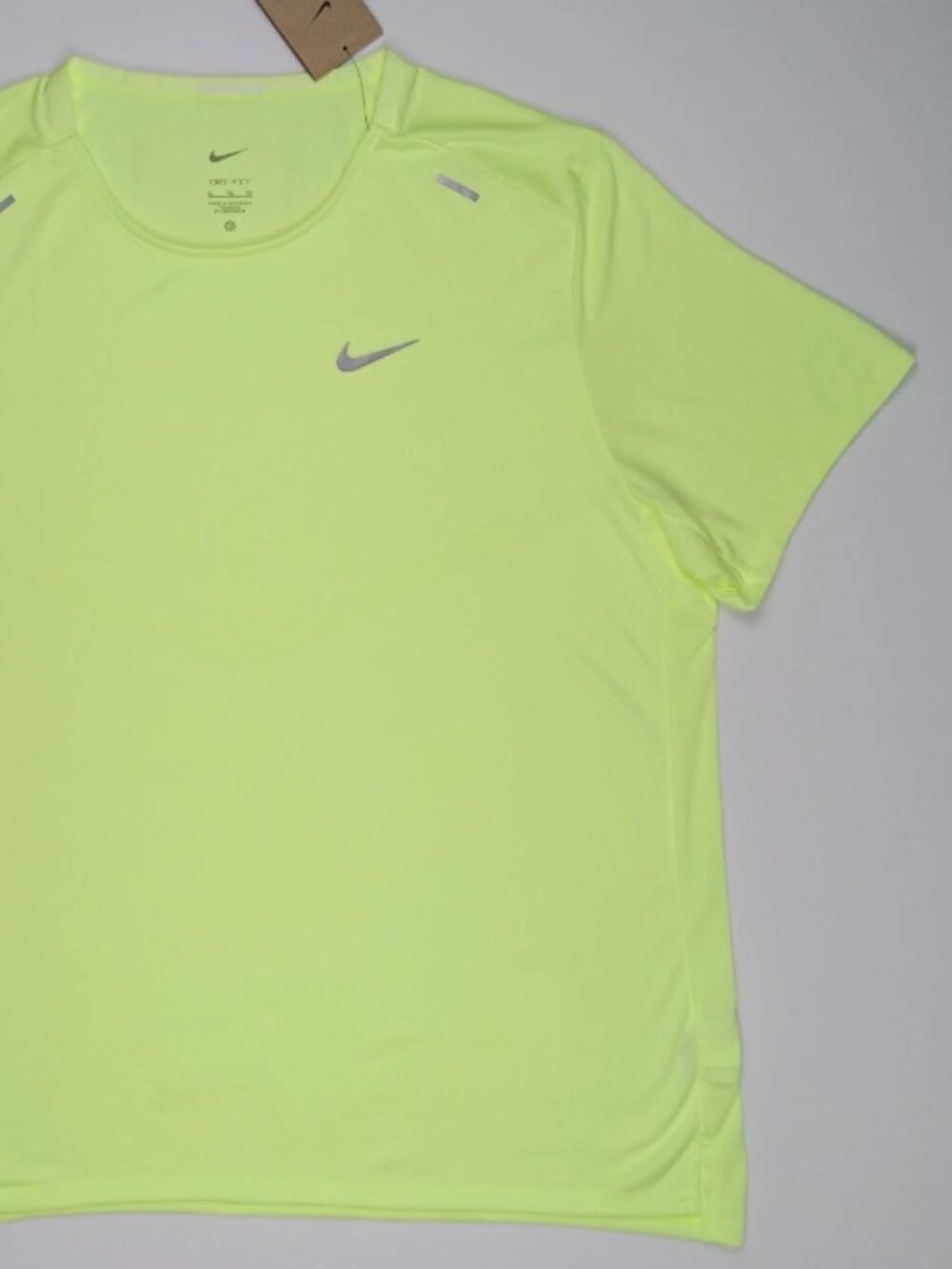 Nike Rise 365 Dri-Fit Gym Running T-Shirt Light Yellow Men's Size Large